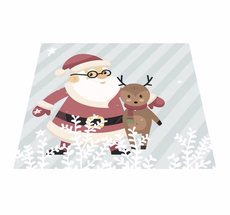 Tappeto vinile natale babbo natale e renne - TenStickers