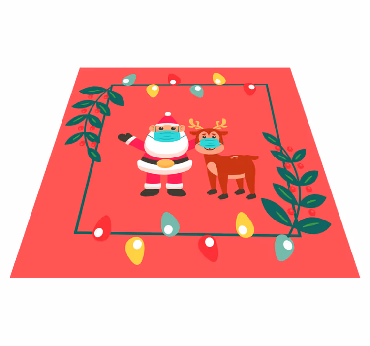 Tappeto vinile natale babbo natale con maschera - TenStickers