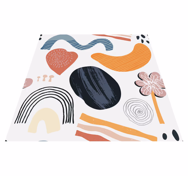 Tappeto vinile moderno insieme di forme astratte - TenStickers