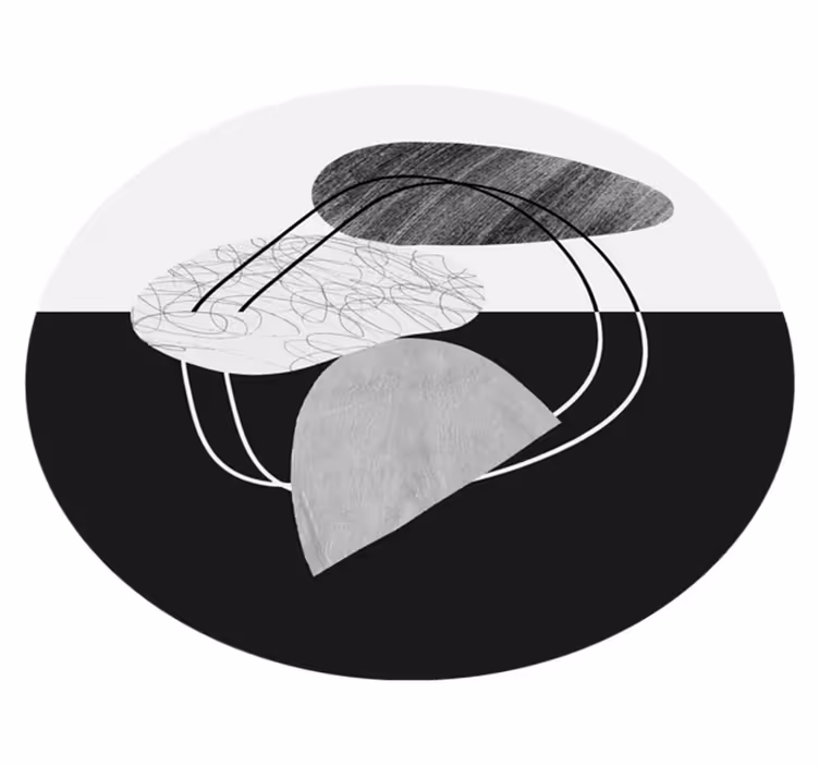 Tappeto vinile minimalista opera d'arte di forma astratta - TenStickers