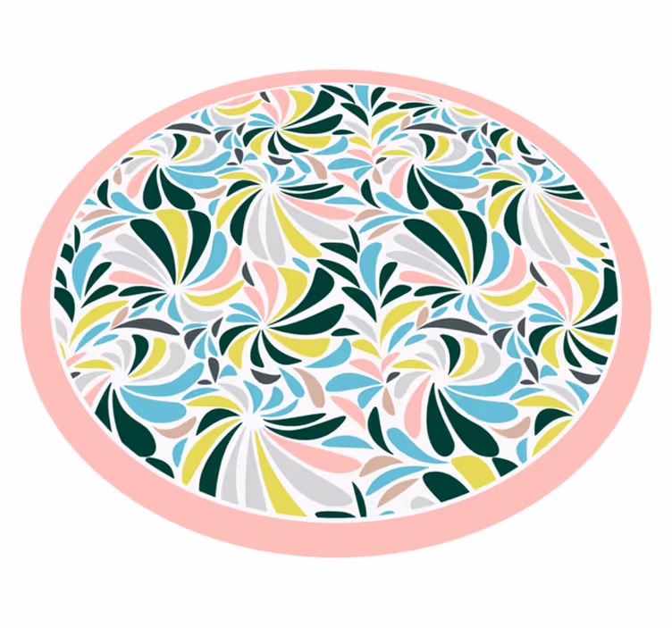 Tappeto vinile bebé vortici floreali colorati - TenStickers