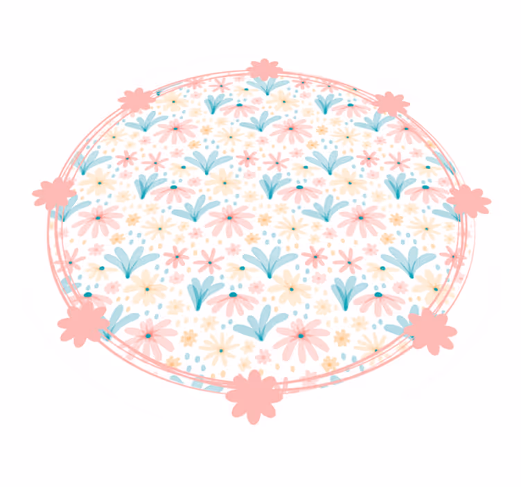 Tappeto vinile fiori motivo fiorito delicato - TenStickers