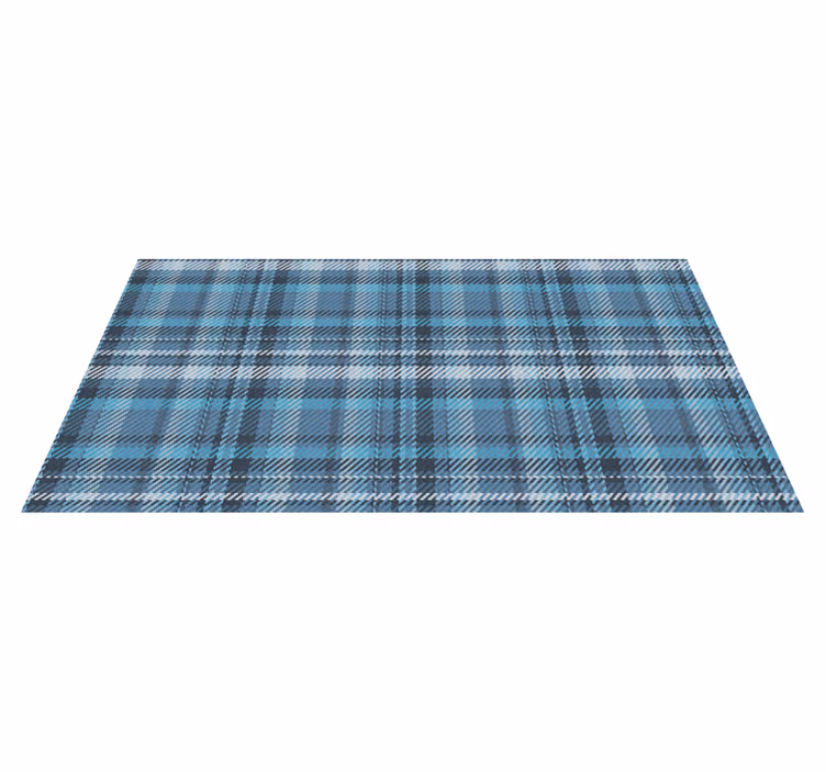 Tappeto vinile strisce fantasia scozzese blu - TenStickers