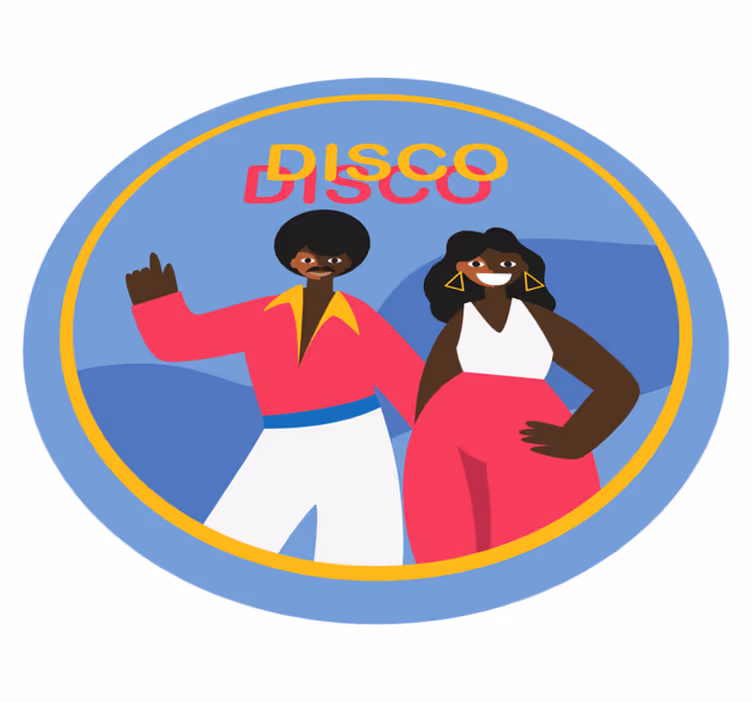 Tappeto vinile rotondo eleganti atmosfere disco - TenStickers