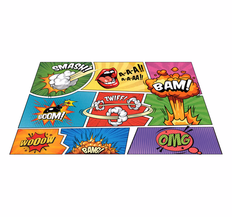 Tappeto vinile per ragazzi azione dei fumetti - TenStickers