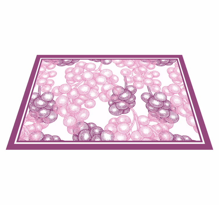 Tappeto vinile fiori disegno di uva viola - TenStickers