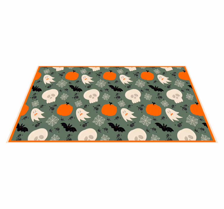 Tappeto vinile Halloween motivo di zucca spettrale - TenStickers
