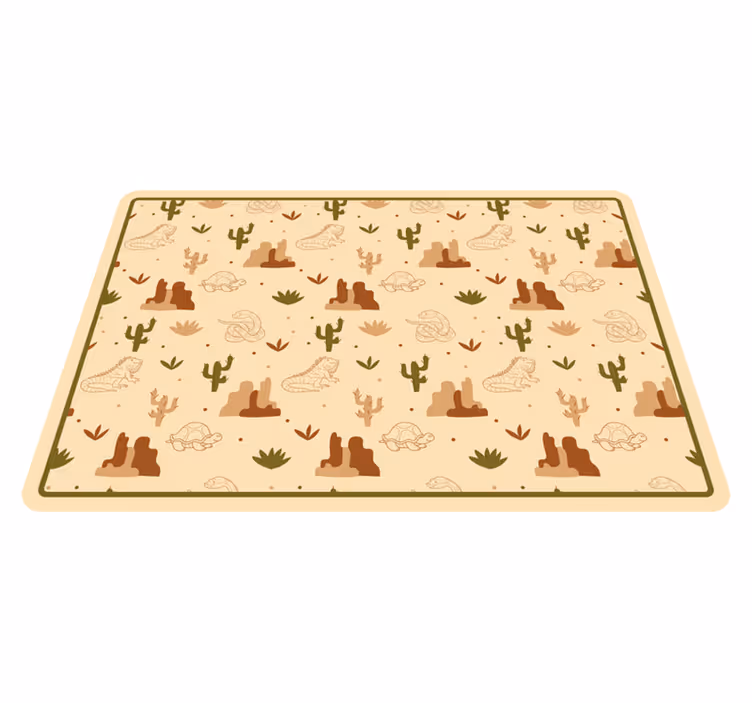 Tappeto vinile strade paesaggio animale del deserto - TenStickers