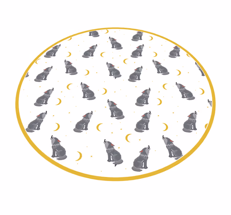 Tappeto vinile stampa animale modello di luna lupo - TenStickers
