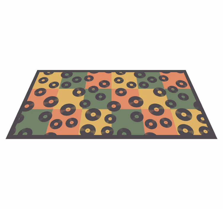Tappeto vinile mosaico dischi in vinile colorati - TenStickers