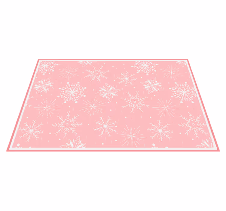 Tappeto Vinile Natale motivo fiocco di neve rosa - TenStickers