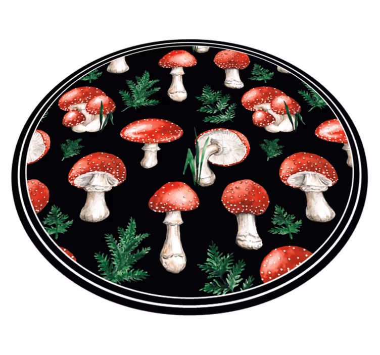 Tappeto vinile natura motivo foresta di funghi - TenStickers