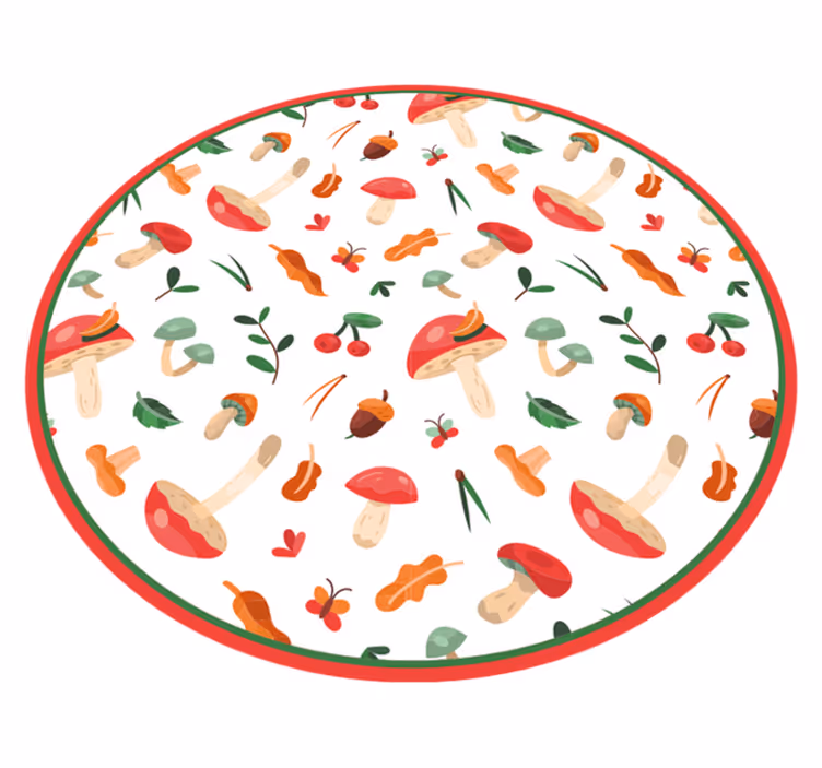 Tappeto vinile fiori motivo floreale a fungo - TenStickers