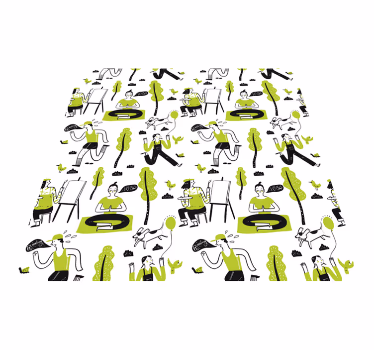 Tappeto vinile motivi scene urbane giocose - TenStickers