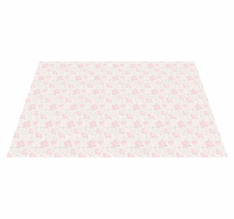 Tappeto vinile fiori delicato motivo a rosa - TenStickers