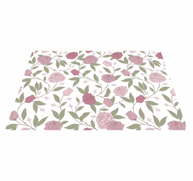 Tappeto vinile fiori elegante motivo da giardino - TenStickers
