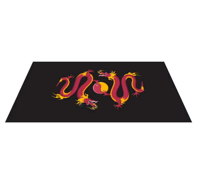 Tappeto vinile etnico simbolismo del drago - TenStickers