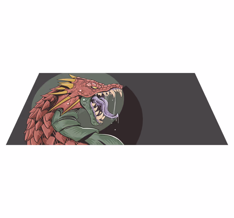 Tappeto vinile per ragazzi illustrazione testa di drago - TenStickers