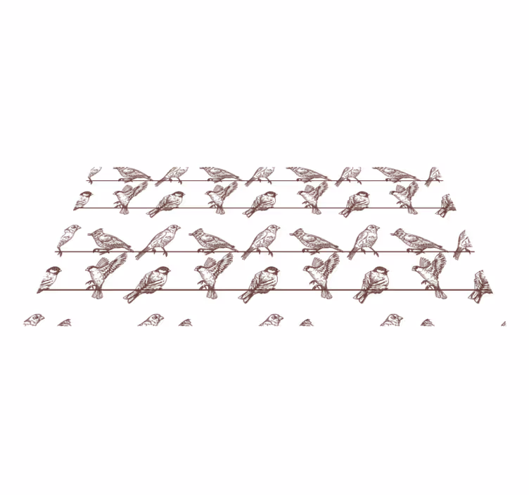 Tappeto vinile animali uccelli sui fili - TenStickers
