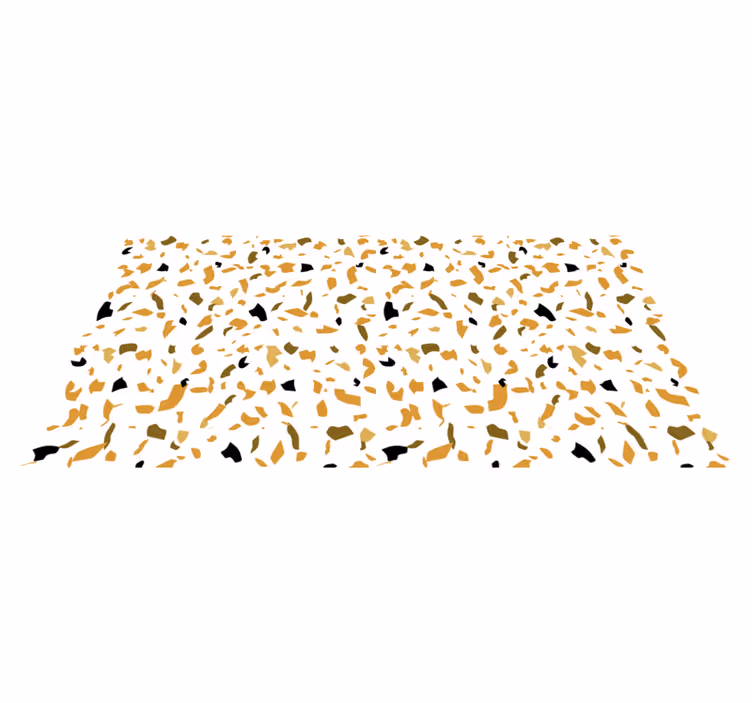 Tappeto vinile motivi terrazzo bianco e marrone - TenStickers