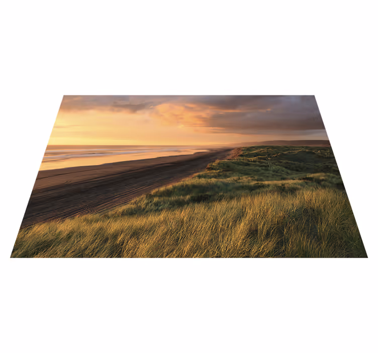 Tappeto vinile natura paesaggio di spiaggia al tramonto - TenStickers
