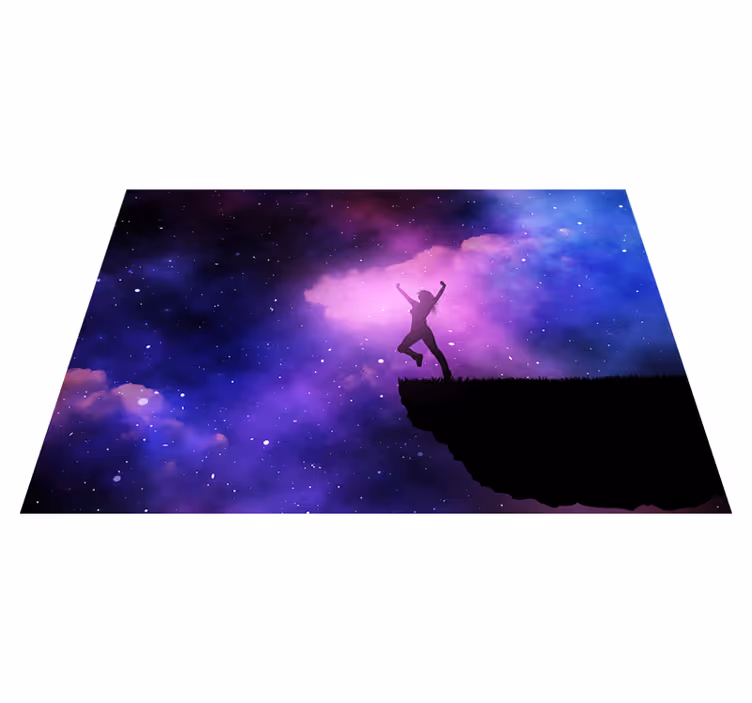 Tappetto vinile stelle viaggio cosmico - TenStickers