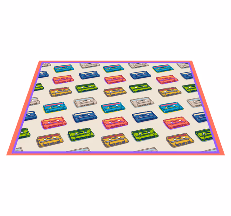 Tappeto vinile vintage cassette colorate - TenStickers