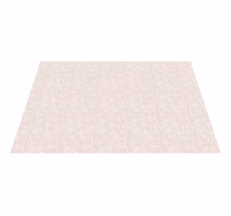 Tappeto vinile moderno volti dalle linee minimaliste - TenStickers