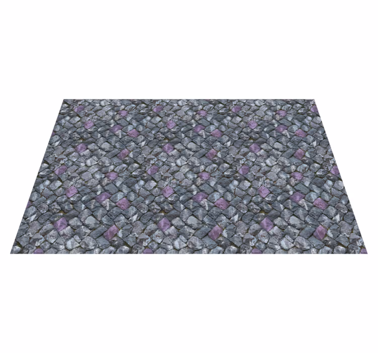Tappeto vinile effetto pietra marciapiede pavimentato grigio - TenStickers