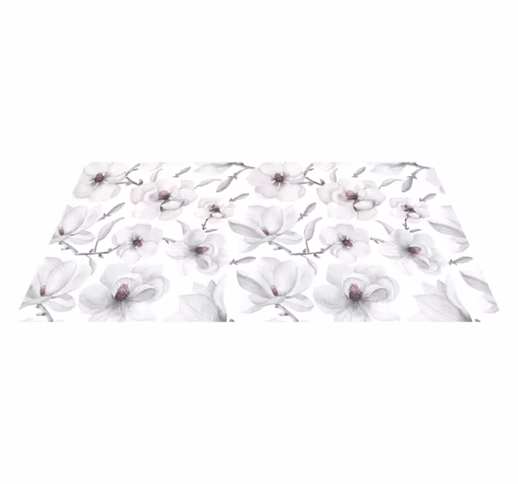 Tappeto vinile fiori concetto grigio tenue - TenStickers
