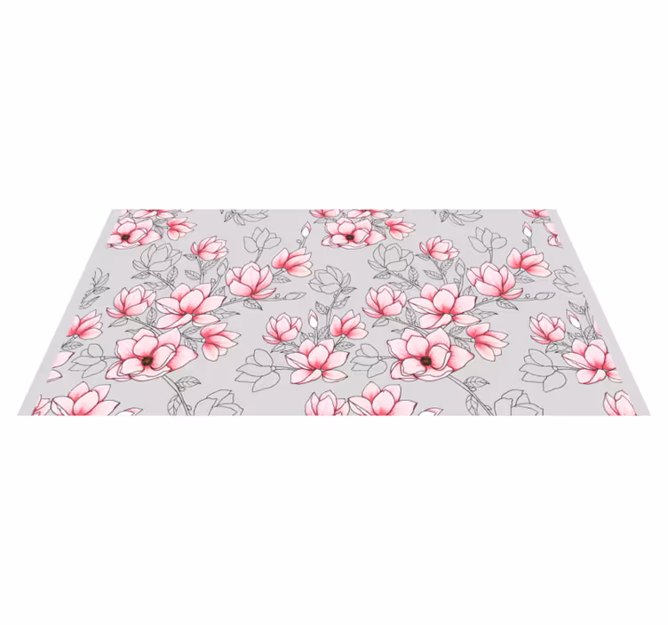 Tappeto vinile fiori motivo fiorito rosa - TenStickers