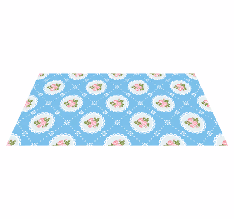 Tappeto in pvc retro/vintage motivo di pizzo floreale - TenStickers