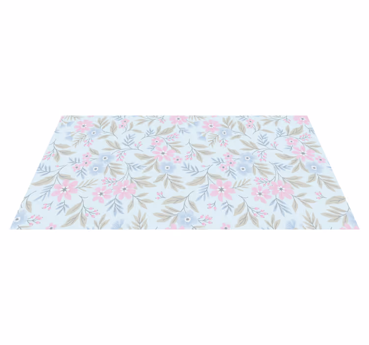 Tappeto in pvc con fiori e piante disegno floreale pastello - TenStickers
