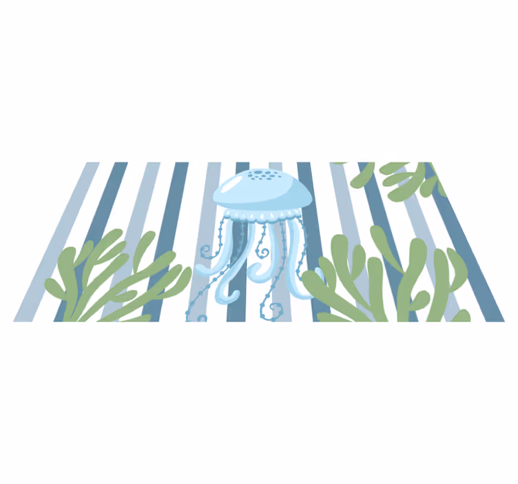 Tappeto di vinile animali striscia medusa Oceano - TenStickers