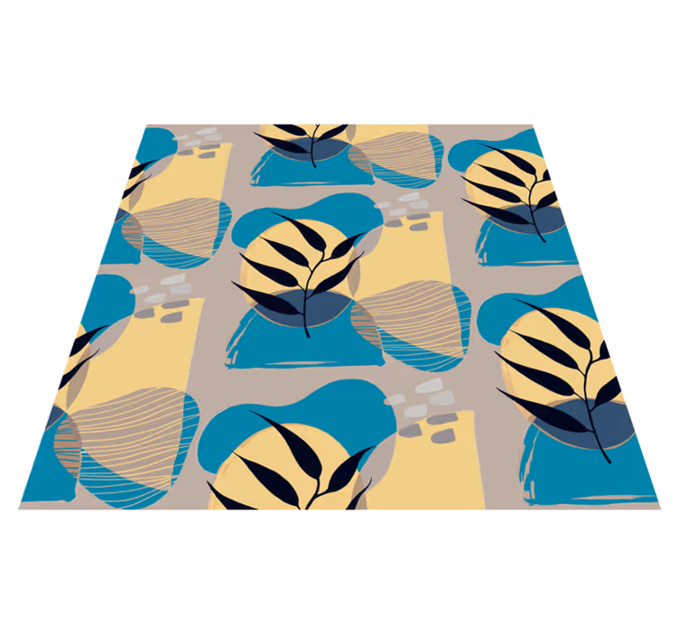 Tappeto vinile fiori modello botanico astratto - TenStickers