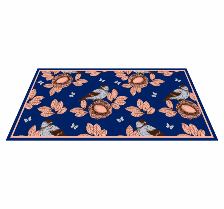 Tappeto vinile animali motivo botanico del nido di uccello - TenStickers