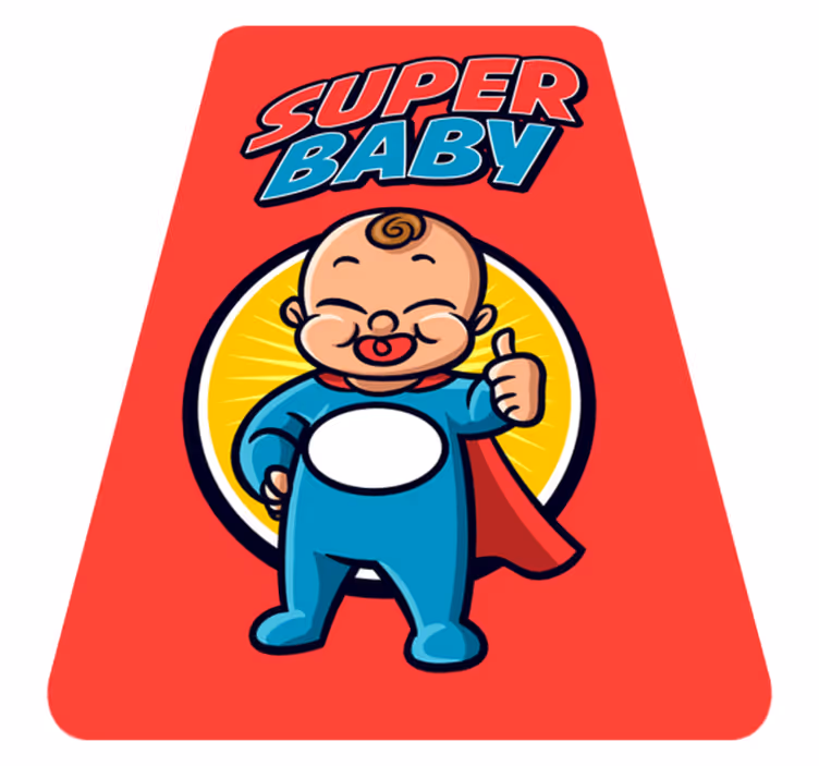 Tappeto vinile bebé tema infantile del supereroe - TenStickers