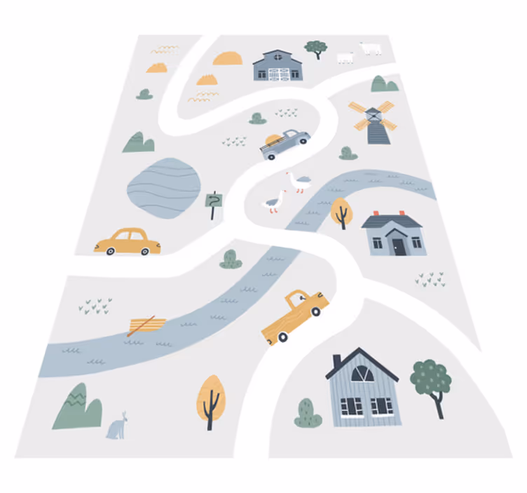 Tappeto vinile strade design giocoso della carreggiata - TenStickers