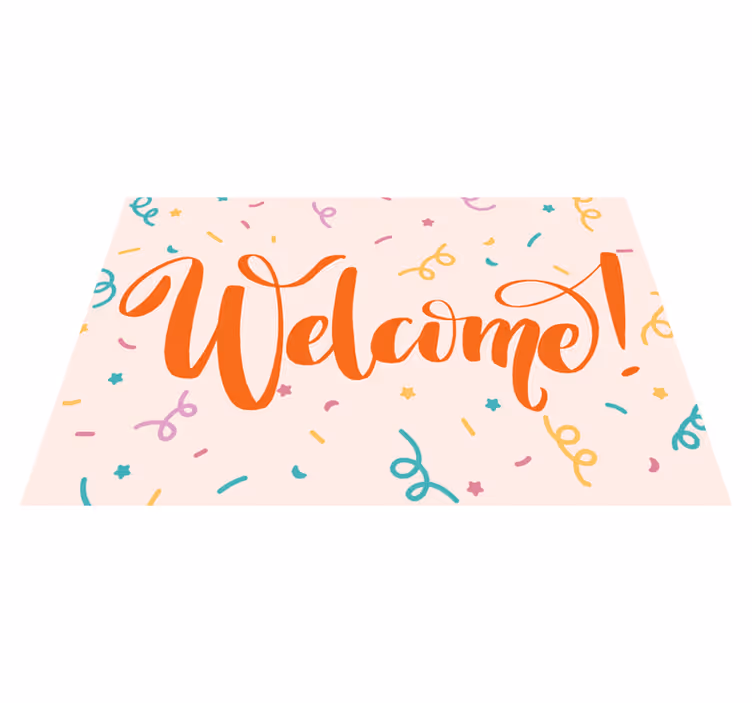 Zerbino pvc script di benvenuto colorato - TenStickers