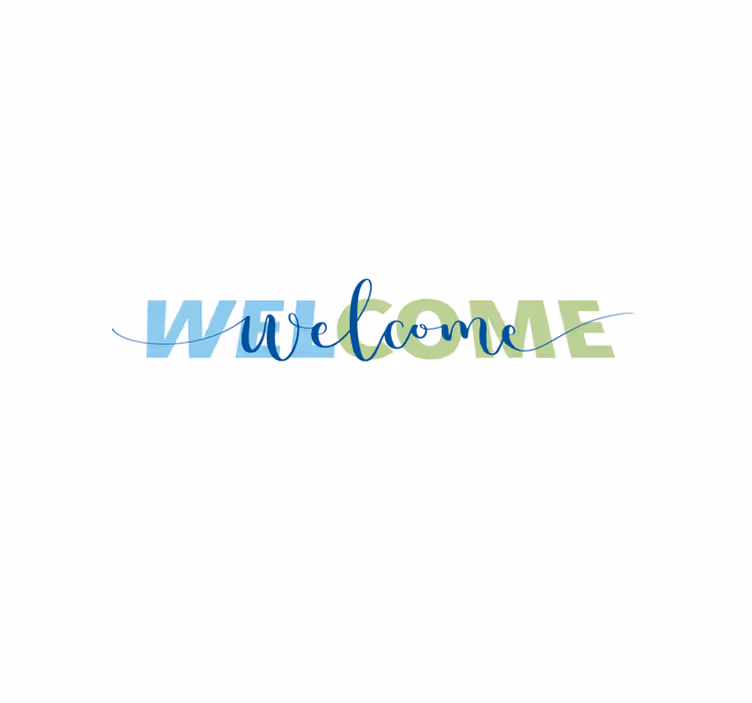 Zerbino pvc testo d'ingresso di benvenuto - TenStickers