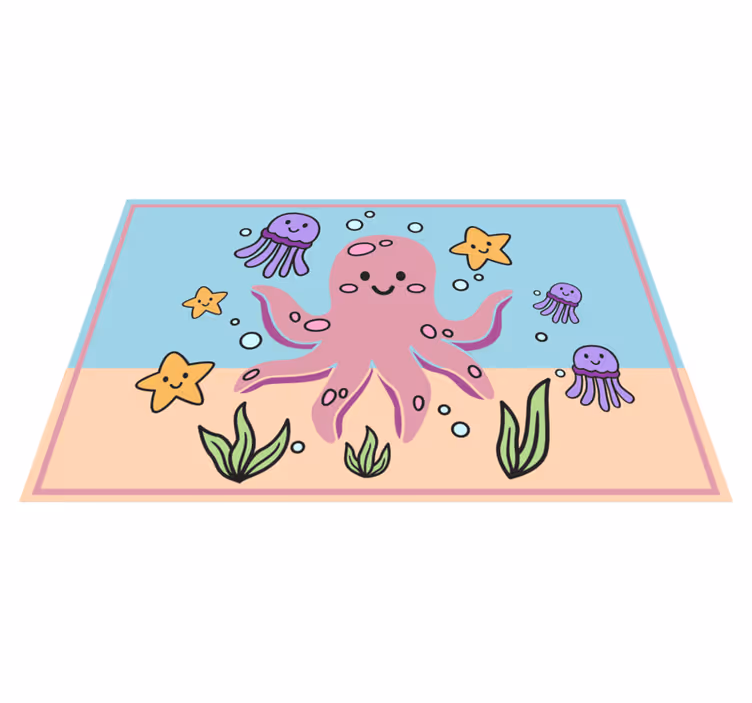 Tappeto vinile per bambini illustrazione amici oceano - TenStickers