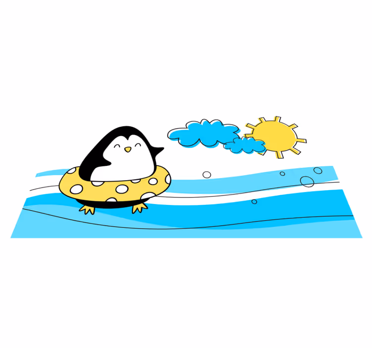 Tappeto vinile per bambini illustrazione di pinguino giocoso - TenStickers