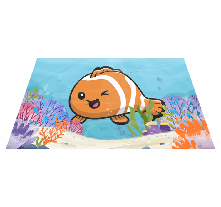 Tappeto vinile per bambini avventura acquatica animata - TenStickers
