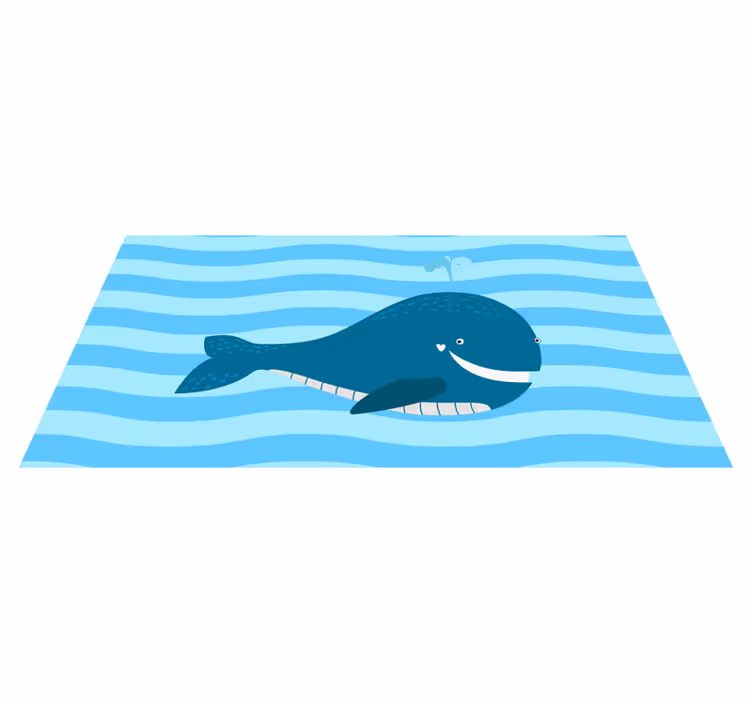 Tappeto vinile per bambini illustrazione balena sorridente - TenStickers