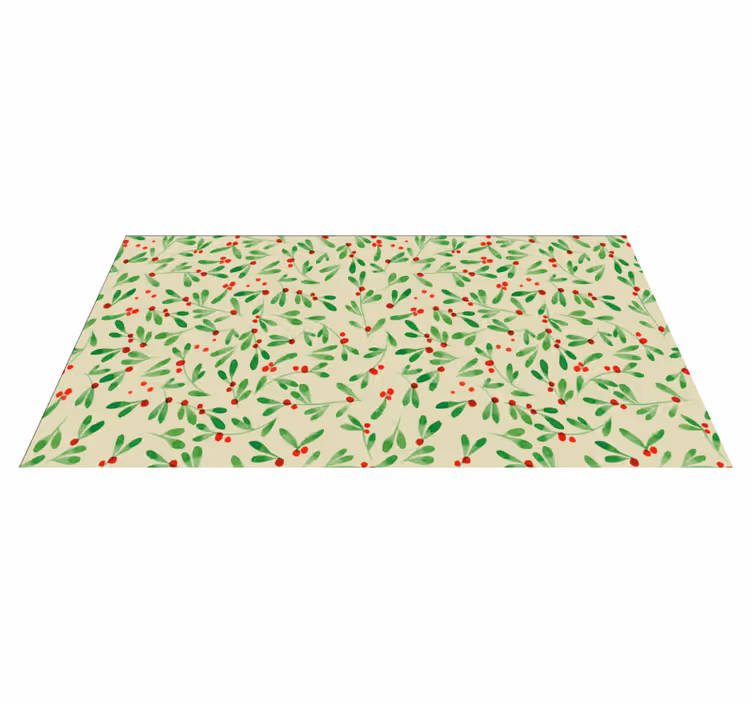 Tappeto Vinile Natale modello di bacche natalizie - TenStickers