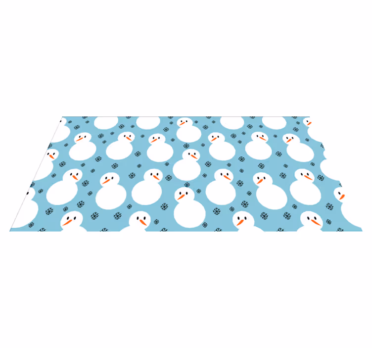 Tappeto Vinile Natale superficie festiva del pupazzo di neve - TenStickers