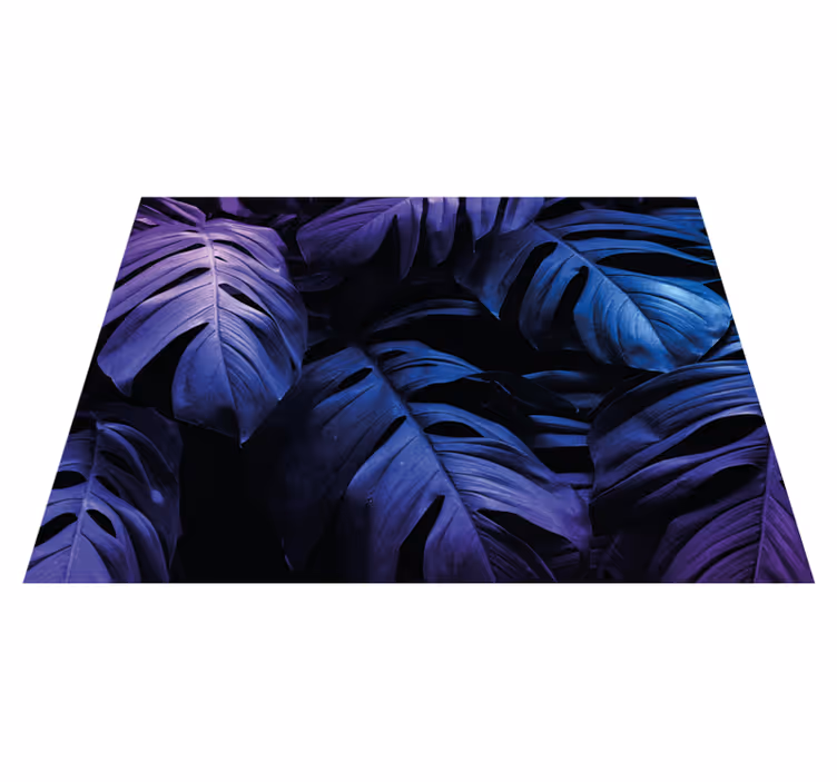 Tappeto vinile fiori disegno di foglie tropicali - TenStickers