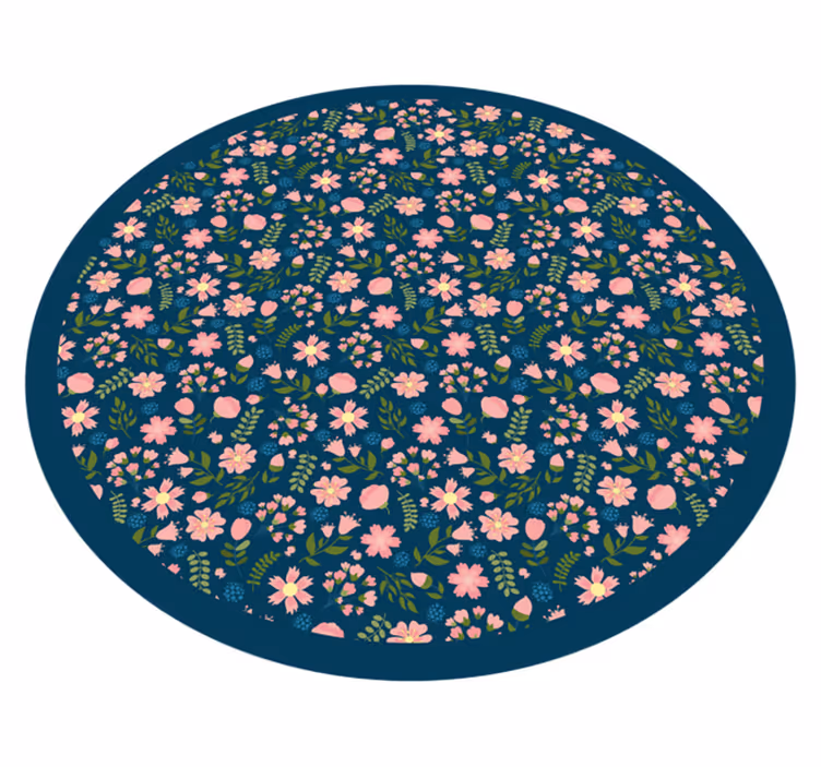 Tappeto vinile fiori motivo circolare floreale - TenStickers
