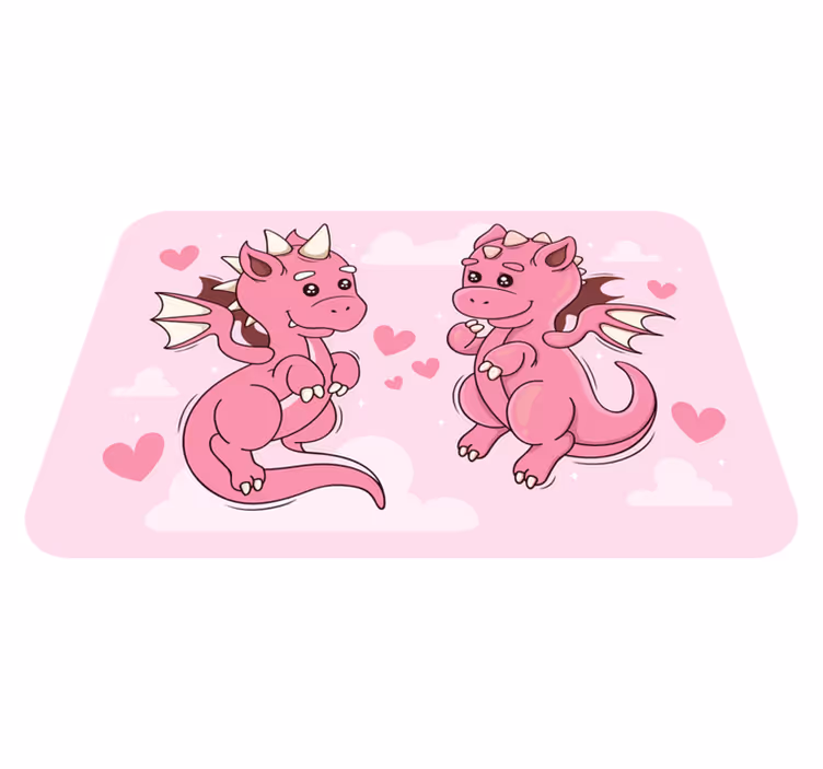 Tappeto vinile per bambini duo di draghi giocoso - TenStickers