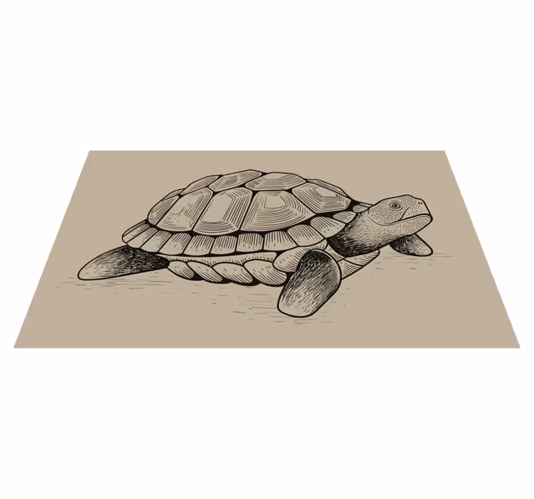 Tappeto vinile animali illustrazione della tartaruga - TenStickers